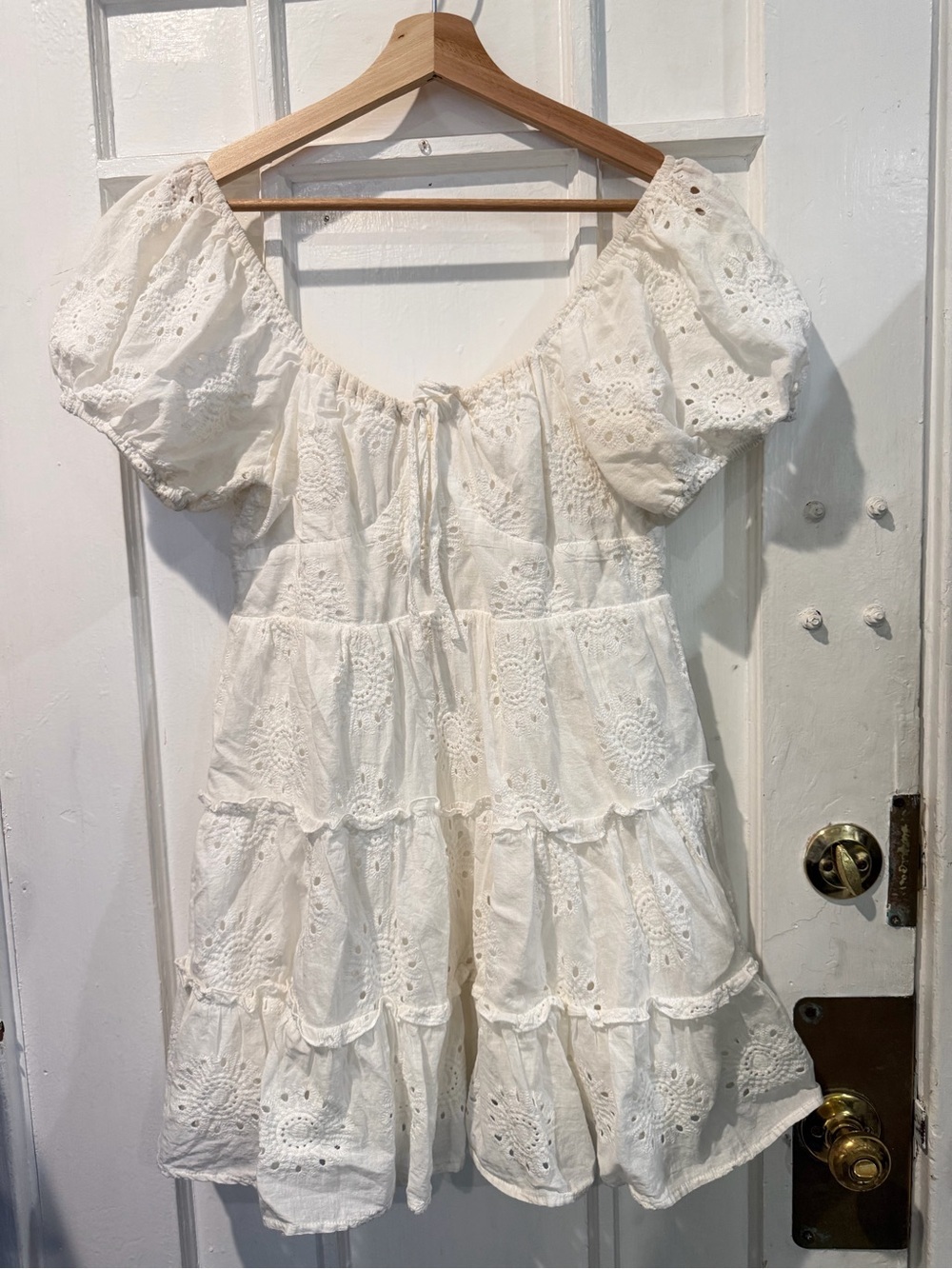 Princess Polly White Smocked Waist Mini Dress
